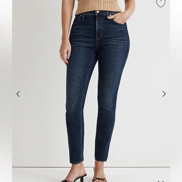 MADEWELL Curvy High Rise Skinny Dark Wash Denim Jeans Petite - Picture 5 of 9